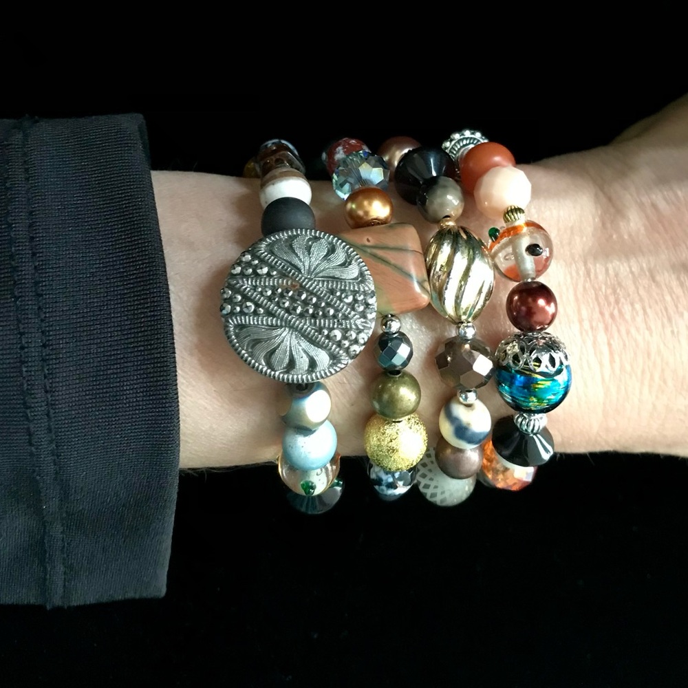 Handmade Bracelet with Vintage and Modern Elements (NB62-1H) New Without Tags - Picture 7 of 9